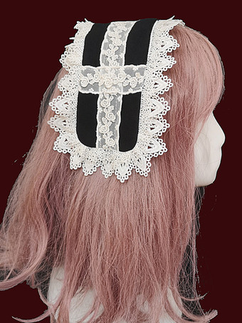 ブラック クラシック ロリータ アクセサリー インファンタ ブラック レース 帽子 ポリエステル その他