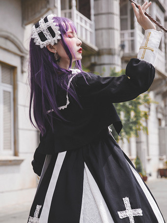 クラシック ロリータ アクセサリー インファンタ ブラック レース 帽子 ポリエステル その他