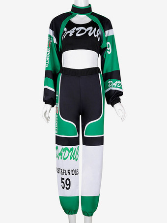 ジャズダンス衣装女の子のポリエステルパンツオーバーコートトップダンスウェア