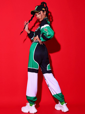 ジャズダンス衣装女の子のポリエステルパンツオーバーコートトップダンスウェア