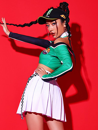 ジャズダンス衣装女の子ポリエステルトップパンツスカートダンスウェア