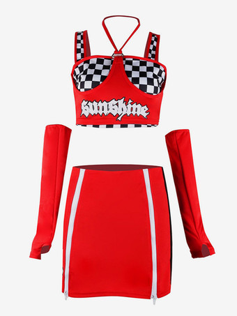 ジャズダンス衣装女性用ポリエステルトップスカートダンスウェア