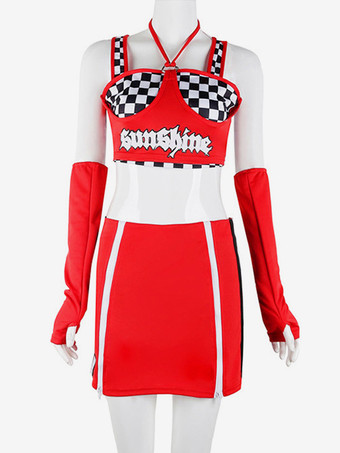 ジャズダンス衣装女性用ポリエステルトップスカートダンスウェア