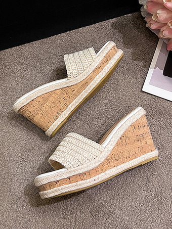 レディース ウェッジ スリッパ レディース プラットフォーム スリッポン サンダル スライド