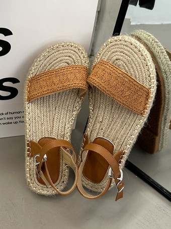 レディースのかぎ針編みかぎ針編みフラットサンダルニットウールオープントゥ