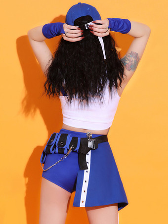 Jazz Dance Costumes Girl's Polyester Top Split Skirt Dancing Wear