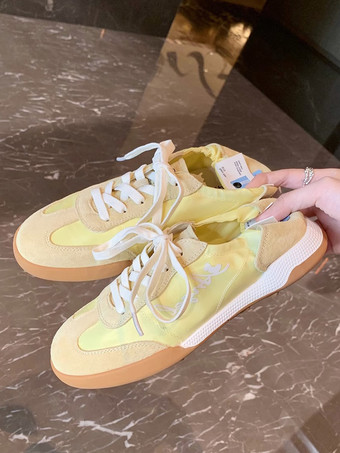 BeigeZapatos casuales azul bebé Zapatillas de deporte con cordones elásticos con punta redonda para mujer