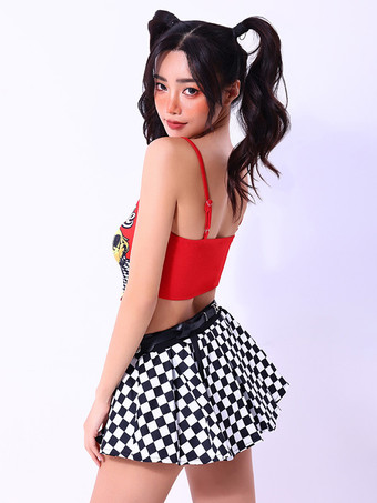 ジャズダンス衣装女の子ポリエステルトップスカートダンスウェア