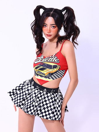 ジャズダンス衣装女の子ポリエステルトップスカートダンスウェア