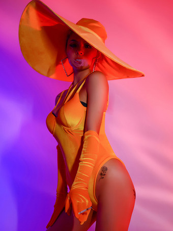 ジャズダンス衣装女の子のポリエステル帽子ジャンプスーツ手袋ダンスウェア