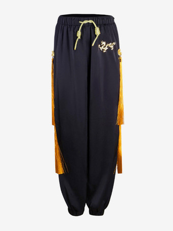 Black Jazz Dance Costumes Girl's Polyester Pants Dancing Wear