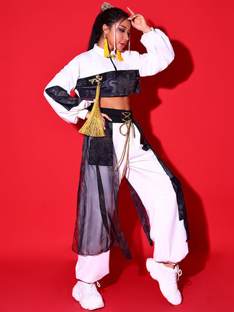 ジャズダンス衣装女の子用ポリエステルトップダンスウェア