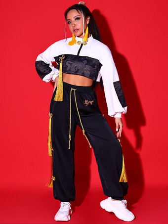 ジャズダンス衣装女の子用ポリエステルトップダンスウェア