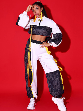 ジャズダンス衣装女の子用ポリエステルトップダンスウェア