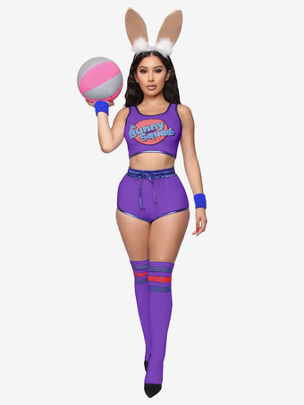 パープル チアリーディングのユニフォーム