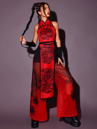 ジャズダンス衣装女性用ポリエステルパンツジャンプスーツダンスウェア