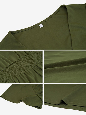 Party Dress V-Neck Short Sleeves Slit Dating Cocktail Maxi Dresses