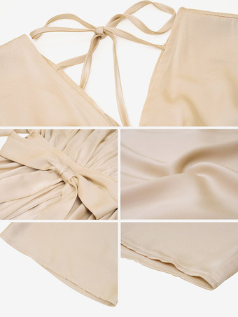 パーティードレス Vバックベルト付き七分スリットエレガントマキシドレス