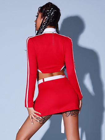 ジャズダンスコスチューム レディース ポリエステルスカートトップ ダンスウェア