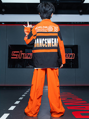 ジャズダンス衣装メンズポリエステルトップパンツオーバーコートダンスウェア