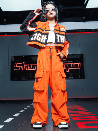 ジャズダンス衣装女の子のポリエステルオーバーコートパンツトップダンスウェア