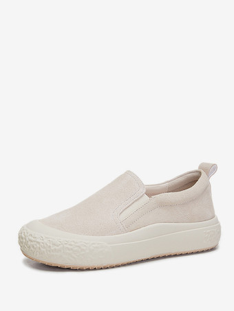 アプリコットレディース ラウンドトゥ PU レザー バレエ フラット シューズ