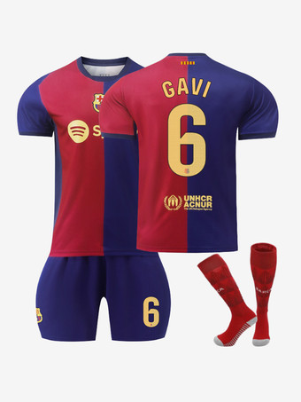 Number 6 GAVI ホーム 3 ピース フットボール ジャージ (男性および子供用)