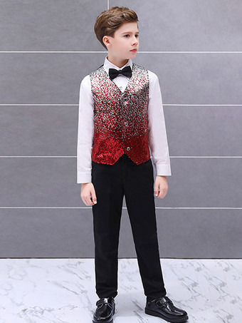 キッズハロウィンコスチューム レッドハロウィン ポリエステル繊維 ポリエステルセット キッズシャツ クラバット