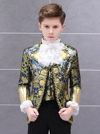 ブルー キッズ ハロウィン レトロ パレス レトロ セット キッズ チョッキ パンツ