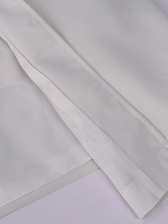 ホワイト中世宮殿バンケットウェアジッパースリットロングウインドブレーカーステージパフォーマンスウェア