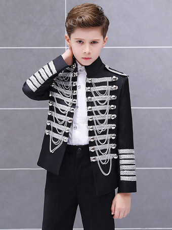 ブラックシルバーキッズ ハロウィン コスチューム ブラック ゴールド パレス レトロ コスチューム パフォーマンス コスチューム