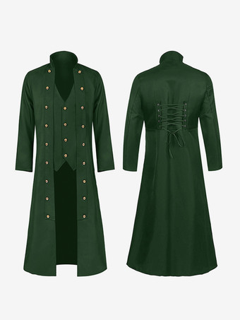 ダークグリーンダークグリーン メンズ スチームパンク レトロ ジャケット ゴシック ビクトリア朝時代 レトロ コスチューム バーガンディ