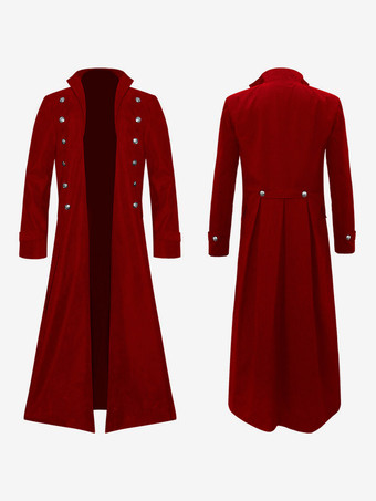 レッド ダークグリーン メンズ スチームパンク レトロ ジャケット ゴシック ビクトリア朝時代 レトロ コスチューム バーガンディ