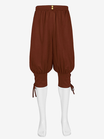 レッド グリーン ヴィンテージ ブルマー ユーロスタイル ポリエステル ポリエステル繊維 パンツ レトロ コスチューム 男性用