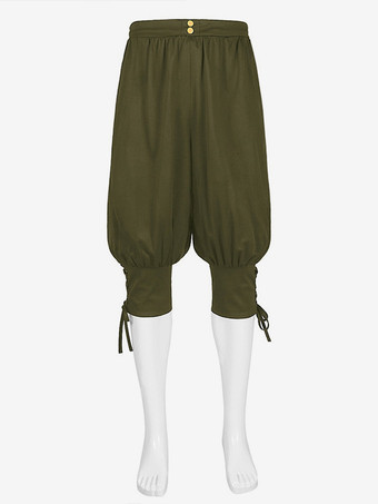 グリーン グリーン ヴィンテージ ブルマー ユーロスタイル ポリエステル ポリエステル繊維 パンツ レトロ コスチューム 男性用