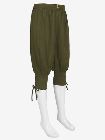 グリーン ヴィンテージ ブルマー ユーロスタイル ポリエステル ポリエステル繊維 パンツ レトロ コスチューム 男性用