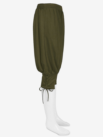 グリーン ヴィンテージ ブルマー ユーロスタイル ポリエステル ポリエステル繊維 パンツ レトロ コスチューム 男性用