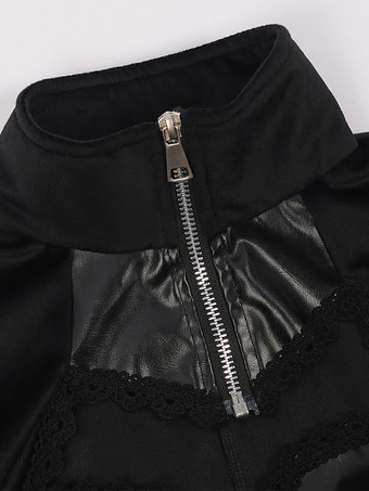 ブラックゴシックレディースミドル丈コートスリムトレンチコートスタンドカラーパレスタキシード