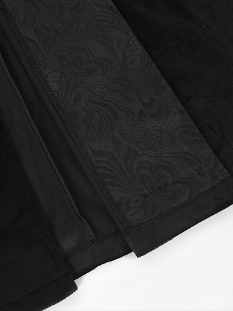 ブラックゴシックレディースミドル丈コート秋冬ファッションスリムトレンチコートダークスタンドカラー宮殿タキシード