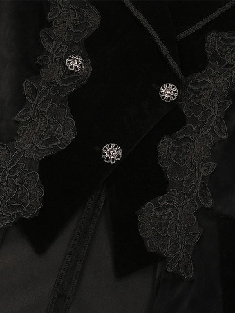 ブラックゴシックレディースミドル丈コート秋冬ファッションスリムトレンチコートダークスタンドカラー宮殿タキシード