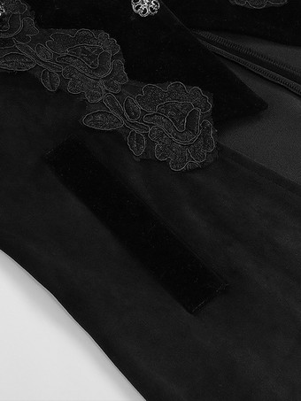 ブラックゴシックレディースミドル丈コート秋冬ファッションスリムトレンチコートダークスタンドカラー宮殿タキシード