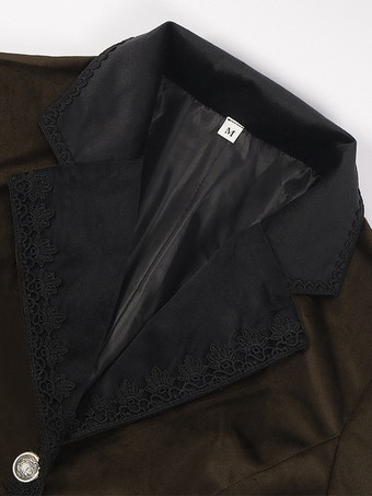 コーヒーブラウンゴシックレディースミドル丈コート秋冬ファッションスリムトレンチコートダークスタンドカラー宮殿タキシード