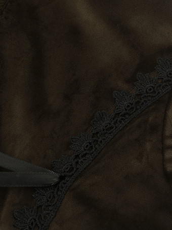 コーヒーブラウンゴシックレディースミドル丈コート秋冬ファッションスリムトレンチコートダークスタンドカラー宮殿タキシード