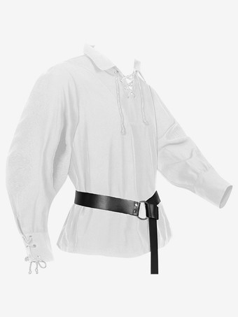 ホワイト 男性のための黒のヴィンテージ トップ エレガントなポリエステル長袖レトロな衣装 バーガンディ