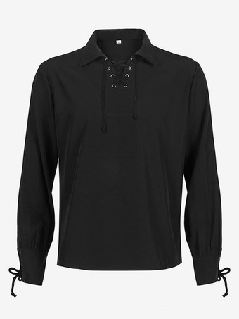 男性のための黒のヴィンテージ トップ エレガントなポリエステル長袖レトロな衣装 バーガンディ