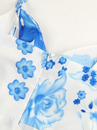 オンブレフローラルドレス スパゲッティストラップ ハイスリット ティアード カジュアル サマーマキシドレス