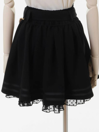 スチームパンクロリータSKホワイトグロメットプリーツロリータスカート