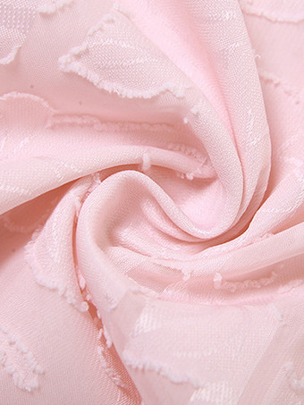 パーティードレス ピンク ストラップネック ノースリーブ 花柄 シアー セミフォーマルドレス