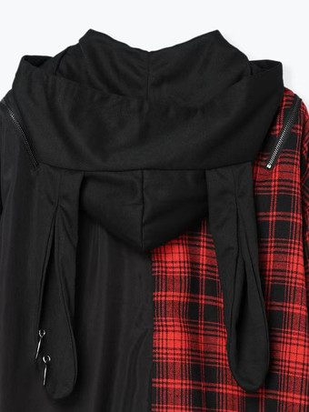 スチームパンク ロリータ ブラウス 長袖ブラウス ロリータ トップ チェック柄 ブルー ロリータ シャツ