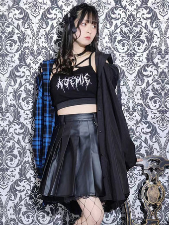 スチームパンク ロリータ ブラウス 長袖ブラウス ロリータ トップ チェック柄 ブルー ロリータ シャツ